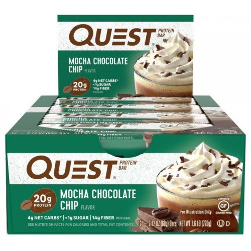 Quest Bar Mocha Chocolate Chip (кофе мокко с шоколадом) 60 грамм